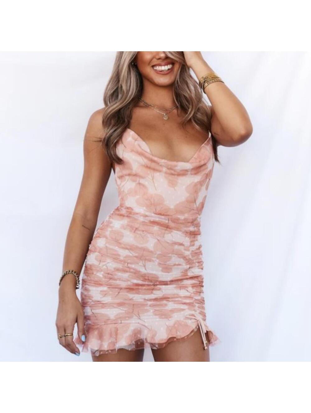 NWT Front Runner Dress in Dusty Rose Ruffle Mini Dress - Clubwear Wedding
